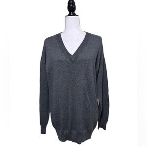 Roots V-neck Wool Blend Knit Pullover Sweater